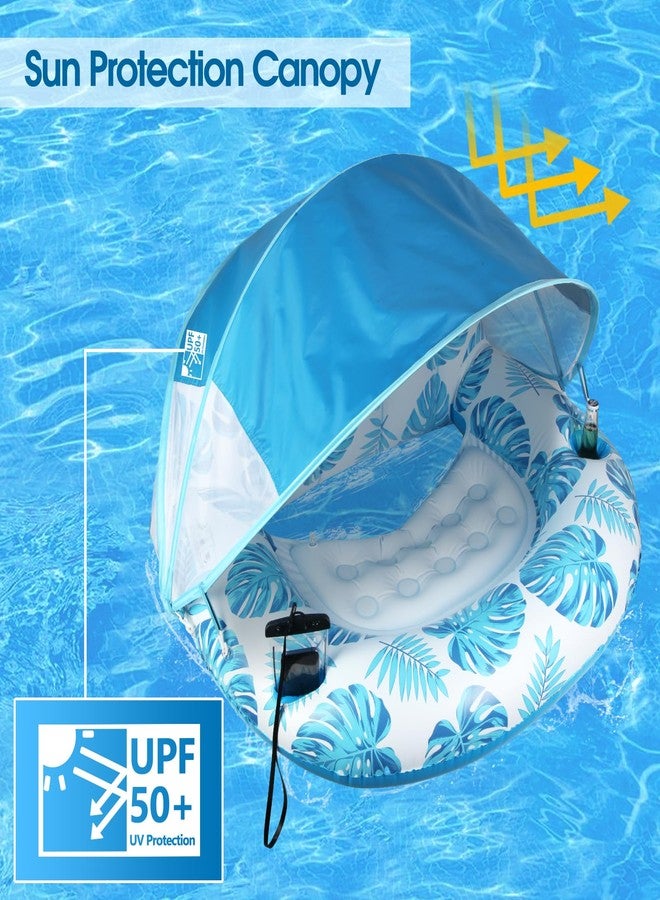 COOLCOOLDEE New Upgraded Pool Chair Float with Shade,XL Pool Floats for Adults Heavy Duty,Inflatable Pool Chair Lounge Float with Cup Holder & Backrest for Pool,Lake,Beach - Image 2