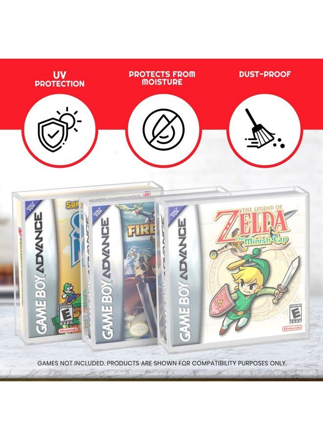 EVORETRO Acrylic Display Case Designed for Nintendo Game Boy and Game Boy Advance (GB/GBA) Game Box - Clear Protective Case for Retro Games (4.0MM - Pack of 2) - Image 3