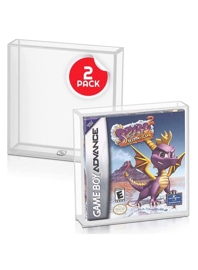 EVORETRO Acrylic Display Case Designed for Nintendo Game Boy and Game Boy Advance (GB/GBA) Game Box - Clear Protective Case for Retro Games (4.0MM - Pack of 2) - Image 1