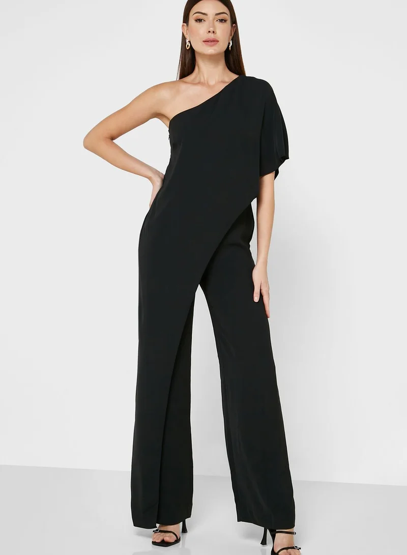 Lauren Ralph Lauren One Sleeve Ruffle Jumpsuit