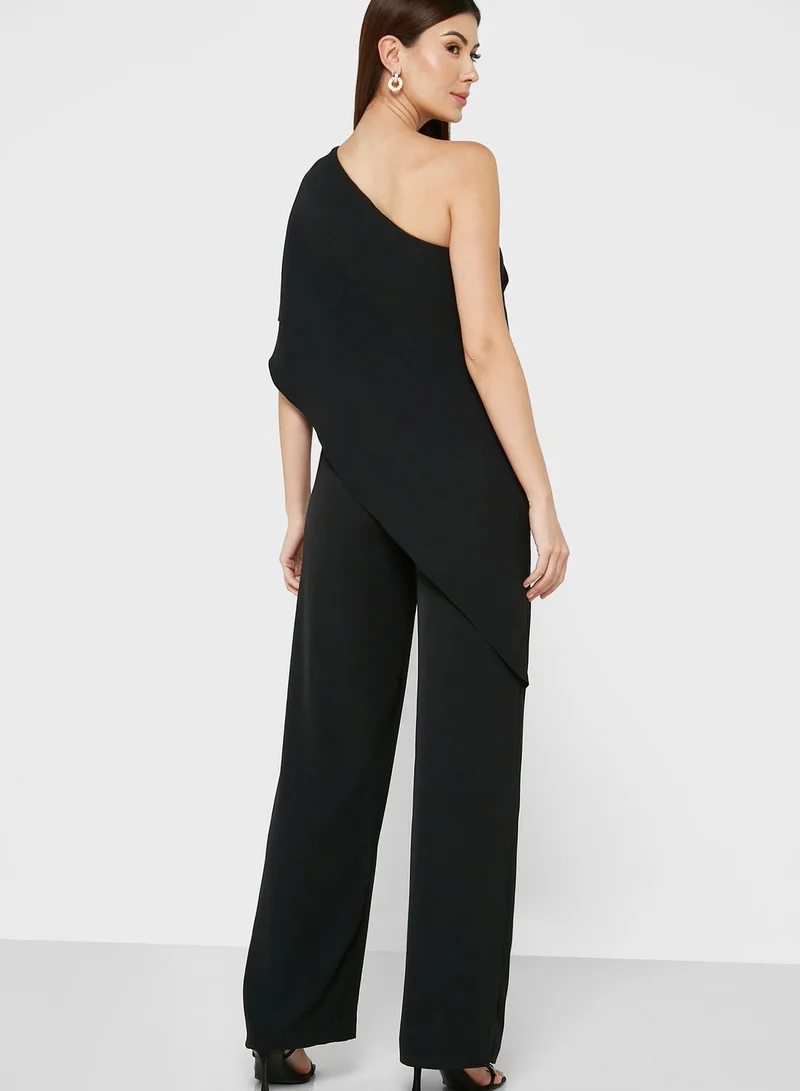 Lauren Ralph Lauren One Sleeve Ruffle Jumpsuit