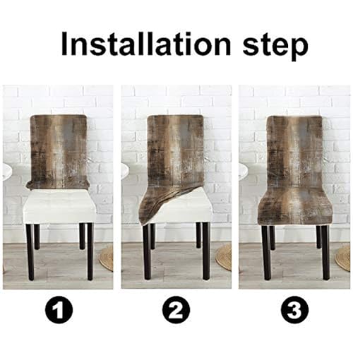CAPSCEOLL Brown and Grey Chair Covers Dining Chair Slipcover Set of 4 Stretch Parsons Chair Slipcovers Universal Removable Washable Chair Seat Covers Protector for Dining Room Kitchen Hoteland Party - Image 5