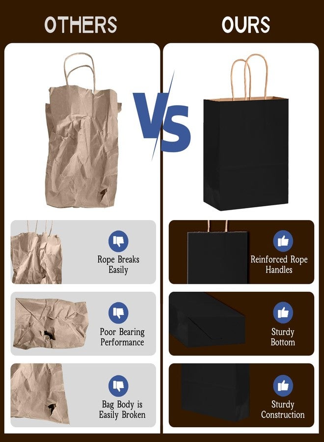 Bakepacker 26-Pack Small Size Gift Paper Bags with Handles Bulk 8.3"x6"x3.15" Black Party Kraft Shopping Bags - Image 4