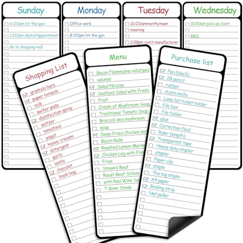 Joyberg 7-Piece Magnetic Dry Erase to-Do List White Board, 4'x11', Multifunctional Weekly Planner, Chore Chart, Dry Erase Planner for Refrigerator - Image 1