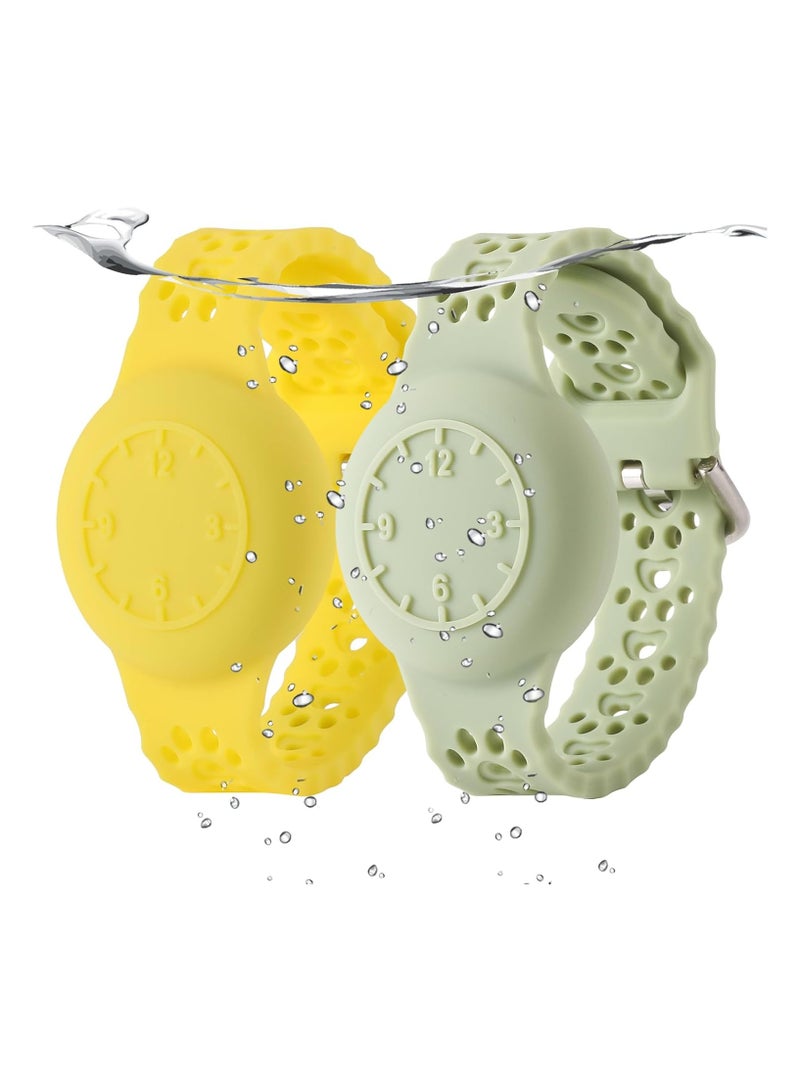 SYOSI 2PCS Waterproof AirTag Bracelet for Kids, Silicone Hidden Wristband Tracker with AirTag, Anti-Lost Air Tag Holder Strap Band for Children Toddler, Waterproof Silicone Wristband Full Case Cover - Image 1