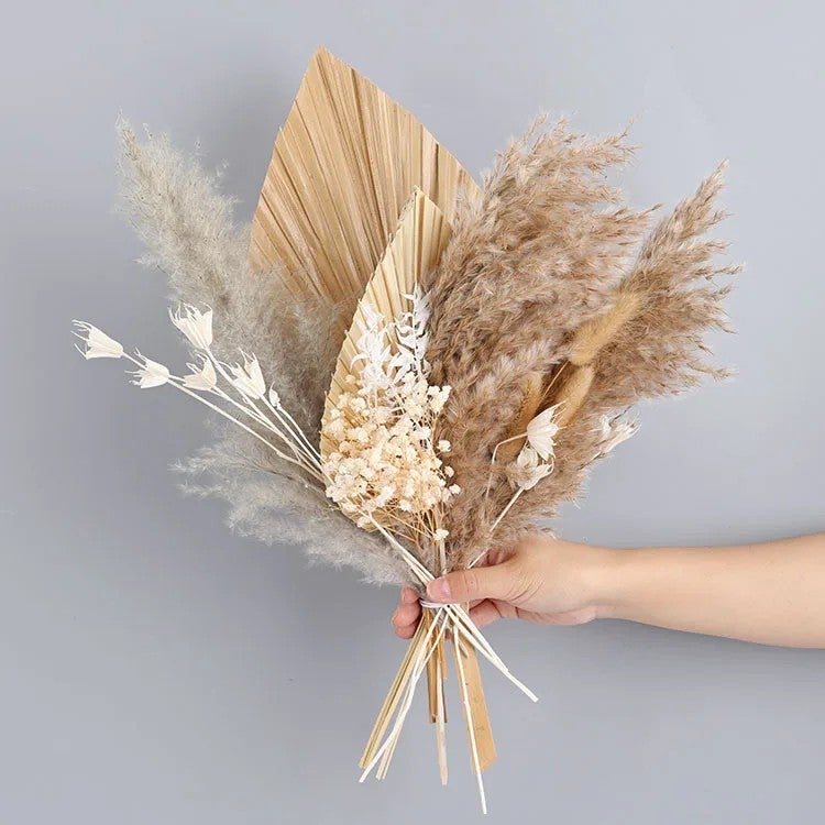 Bluejw Y-N042 Hot Selling Large & Mini Natural Dried Flowers Bouquet – Premium Dried Plants Wedding Home Decoration, Bridal Bouquet Arrangement for Rustic Chic Events - Image 2