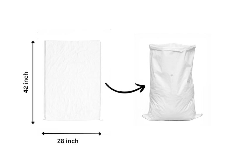 SECUREMENT Polypropylene Empty Hdpe White Bag, Bori, Bora For Multipurpose Packing - 28X42 Inches (Pack of 5 Bora Bags) - Image 2