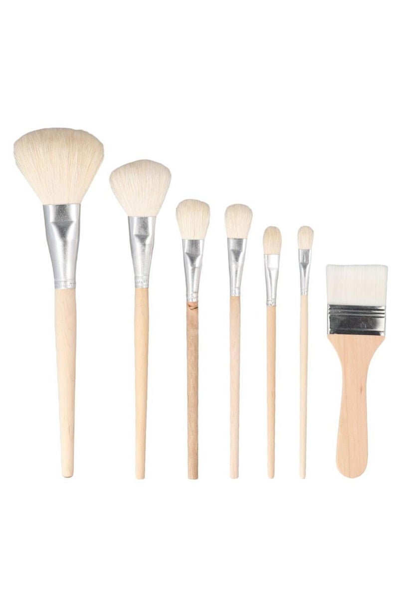 إيروريكس فرشاة تنظيف بيضاء من شعر الماعز، مجموعة فرش طلاء من شعر الماعز، فرش طلاء خشبية متعددة الاستخدامات للمزج