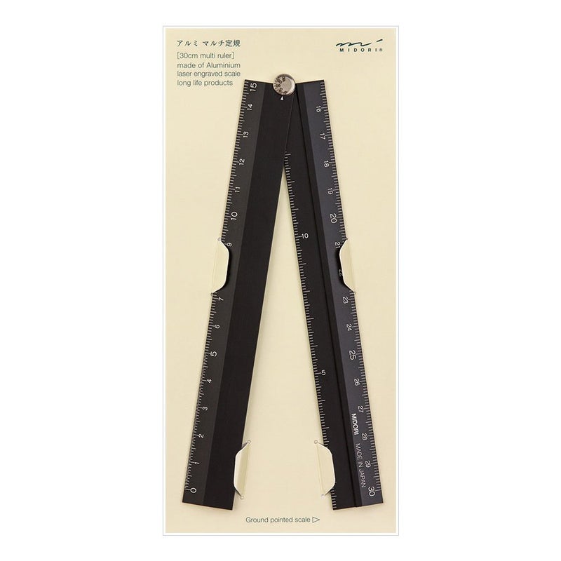 Midori Multi Aluminium Ruler 30cm Black (42254006) - Image 1