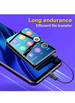 ارواق مشغل Mp3، مشغل موسيقى بشاشة كاملة 2.4 بوصة، مشغل صوت ستيريو هاي فاي بلوتوث بشاشة تعمل باللمس بالكامل، مشغل راديو مسجل صوت قابل لإعادة الشحن مع مكبر صوت مدمج، (دعم تمديد الذاكرة بسعة 128 جيجابايت)  - Image 2