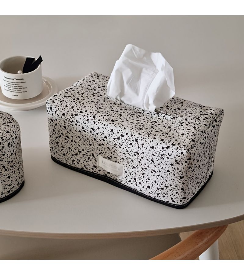 Square Tissue Box Vintage Ink Splashed Design Draw Type Wet Wipes Storage For Living Room - Image 2