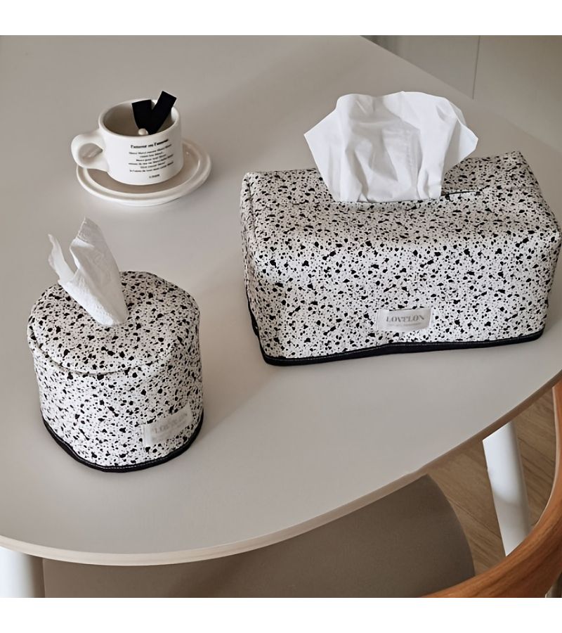 Square Tissue Box Vintage Ink Splashed Design Draw Type Wet Wipes Storage For Living Room - Image 1