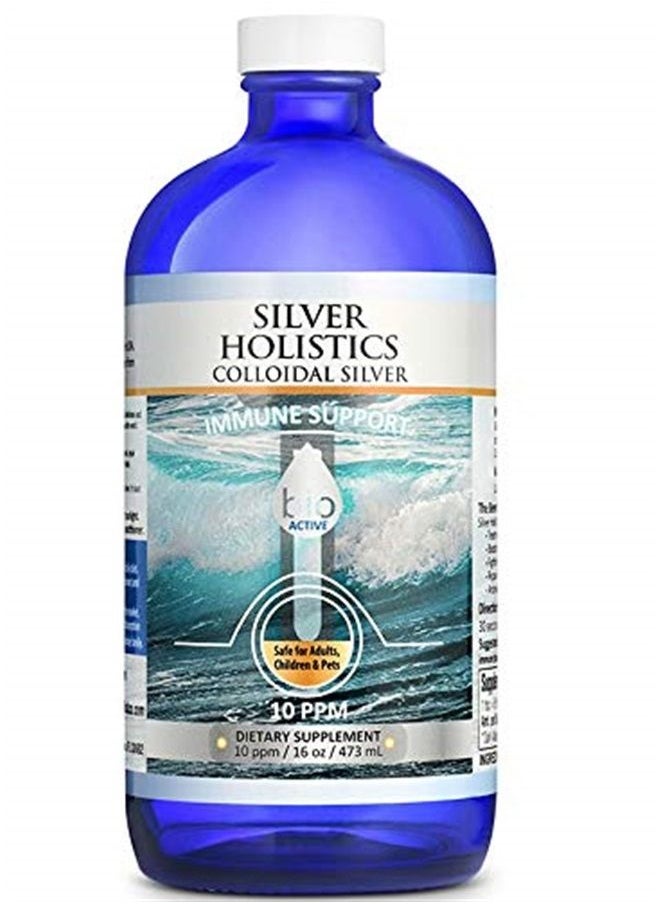 SILVER HOLISTICS HS RECAPTURE YOUR HEALTH - SILVER HOLISTICS Colloidal Silver Liquid 10PPM - Colloidal Silver Bottle with Measuring Cups - Silver Holistics Liquid for Children, Adults, & Pets - Silver Supplement for Immune Support (16 Oz.) - Image 1