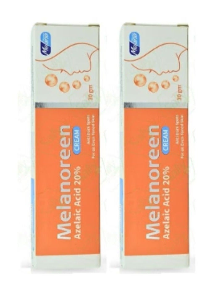 Melanoreen Cream With Azelaic Acid 20% Anti Dark Spots For An Even Toned Skin 30G 2PCS