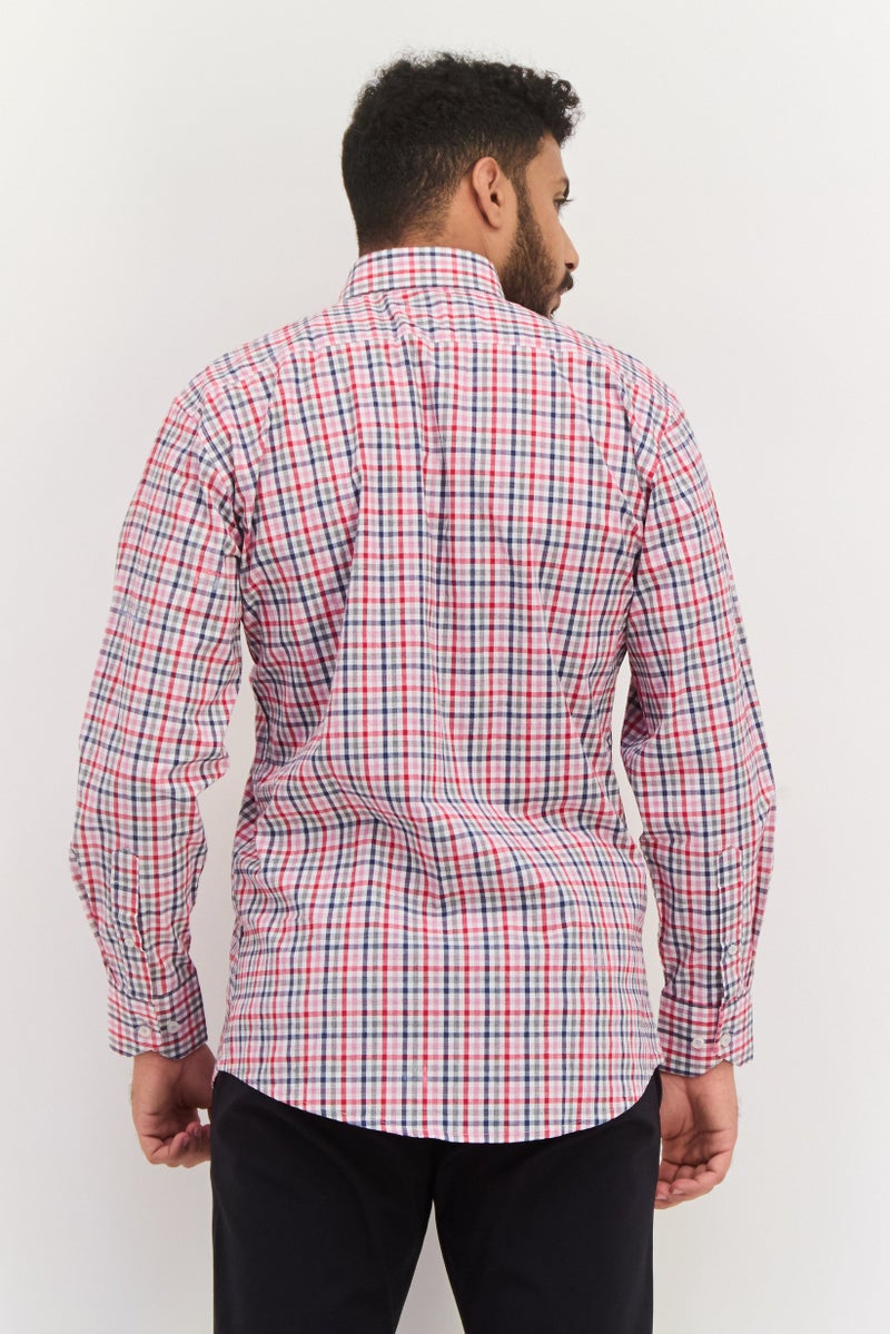 Tailorbyrd Men Regular Fit Micro Checkered Long Sleeve Casual Shirt, Multicolor - Image 4