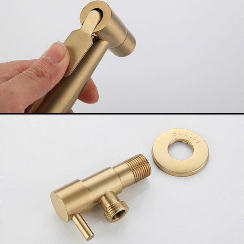 Gold Toilet Spray Gun Set Bathroom 304 Faucet Bidet All-Steel Cleaning Water Gun Spray Showerhead - Image 5