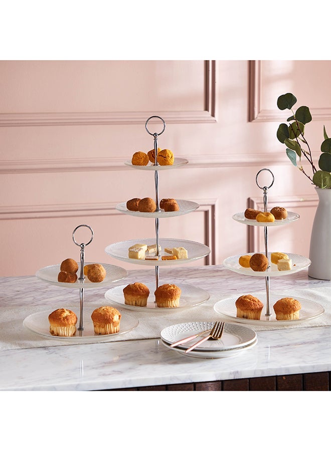 1 Piece 3 Tier Cake Display Stand And Fruit Plate White 36cm - Image 2