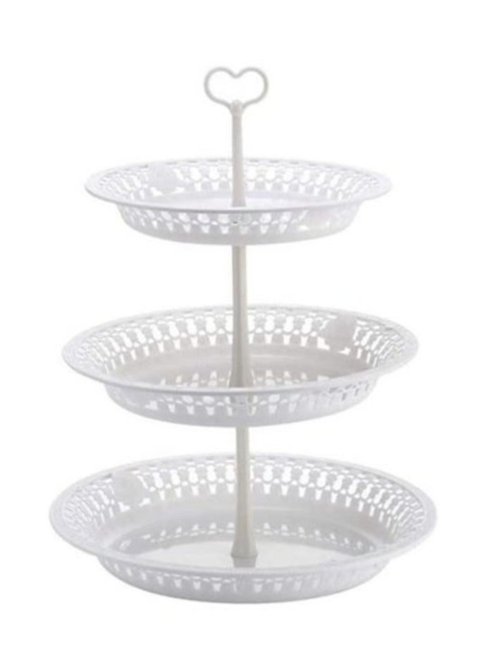 1 Piece 3 Tier Cake Display Stand And Fruit Plate White 36cm - Image 1