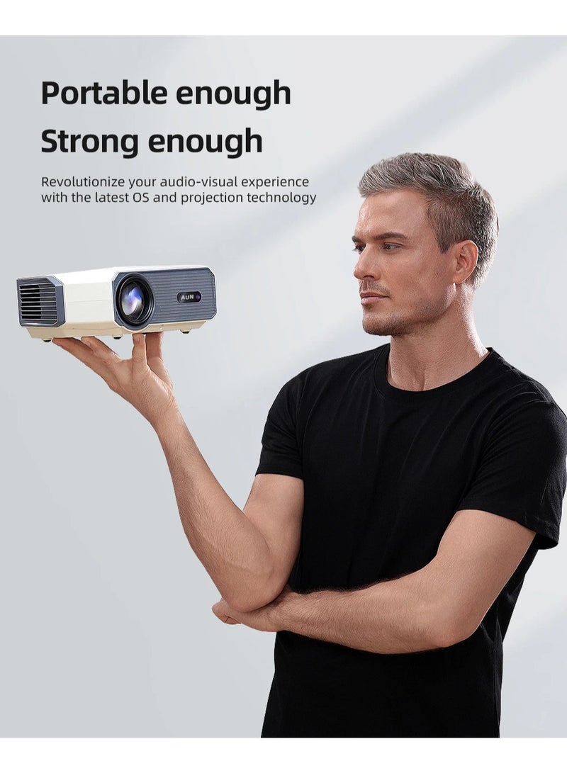 أون جهاز عرض AUN A004 Pro Android محمول بدقة 4K جهاز عرض فيديو سينما منزلية عالي الدقة 1080 بكسل بتركيز كهربائي - Image 3