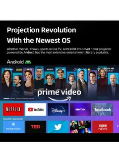 أون جهاز عرض AUN A004 Pro Android محمول بدقة 4K جهاز عرض فيديو سينما منزلية عالي الدقة 1080 بكسل بتركيز كهربائي  - Image 5