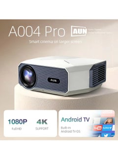 أون جهاز عرض AUN A004 Pro Android محمول بدقة 4K جهاز عرض فيديو سينما منزلية عالي الدقة 1080 بكسل بتركيز كهربائي  - Image 1