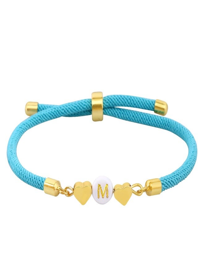 سمر لوف سوار "حب الصيف" متعدد الألوان بأحرف أولية للنساء، بتصميم قلب حب، هدية مجوهرات لطيفة للصديقة، الابنة، الأم، الجدة في عيد الميلاد أو الكريسماس (مقاس متوسط، أزرق) - Image 1