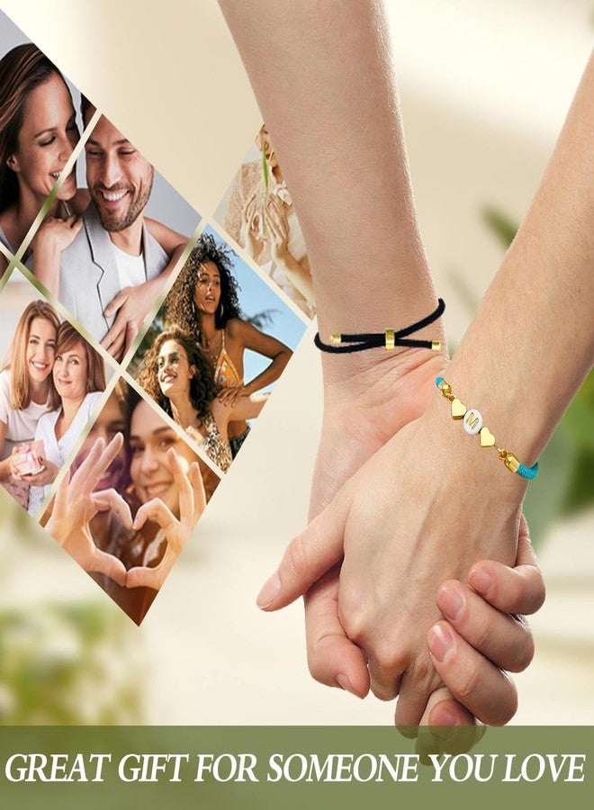 سمر لوف سوار "حب الصيف" متعدد الألوان بأحرف أولية للنساء، بتصميم قلب حب، هدية مجوهرات لطيفة للصديقة، الابنة، الأم، الجدة في عيد الميلاد أو الكريسماس (مقاس متوسط، أزرق) - Image 3