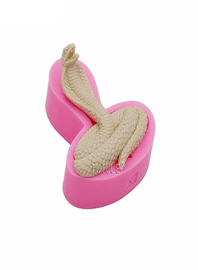 Jansowin 3D Cobras Snake Shape Keychain Silicone Mold for DIY Resin Bag Tag Wax Pendant Plaster Polymer Luggage Crystal Necklace Candy Desserts Craft Earrings Epoxy Crafting Mold Trinket Decoration - Image 3
