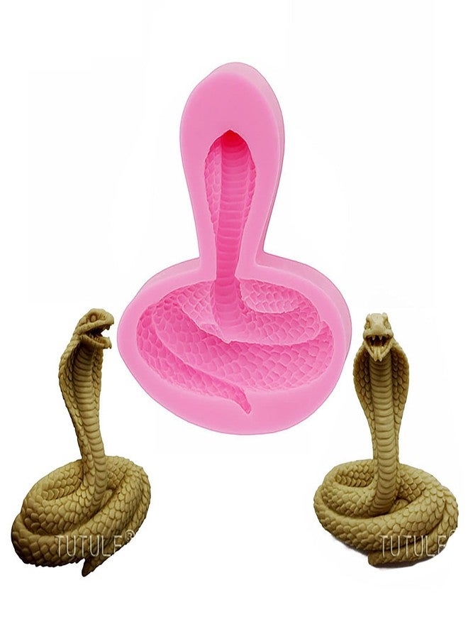 Jansowin 3D Cobras Snake Shape Keychain Silicone Mold for DIY Resin Bag Tag Wax Pendant Plaster Polymer Luggage Crystal Necklace Candy Desserts Craft Earrings Epoxy Crafting Mold Trinket Decoration - Image 1