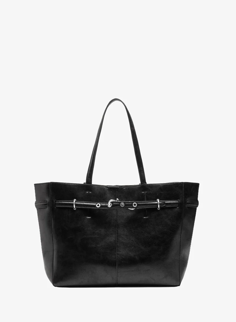 PARFOIS Crackle-Effect Shopper Bag