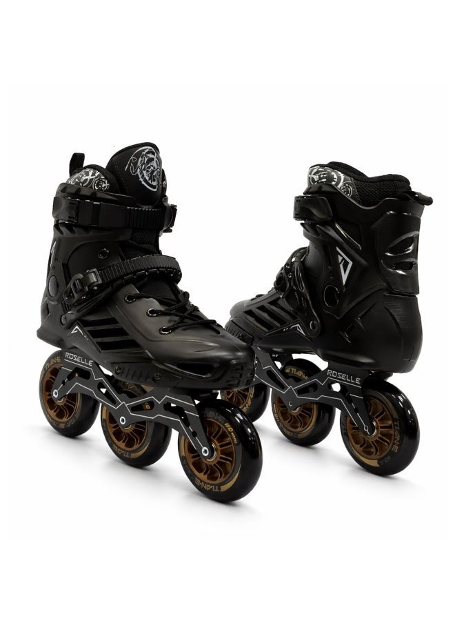 ROSELLE Professional Inline Skates with 3×110mm PU Wheels, ABEC-9 Bearings, Adjustable Buckle & Lace System, Durable Hard Shell Fitness Roller Skates for Adults - Image 3