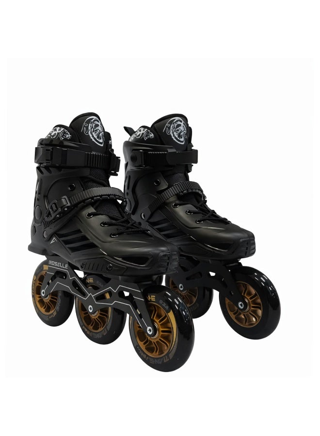 ROSELLE Professional Inline Skates with 3×110mm PU Wheels, ABEC-9 Bearings, Adjustable Buckle & Lace System, Durable Hard Shell Fitness Roller Skates for Adults - Image 5