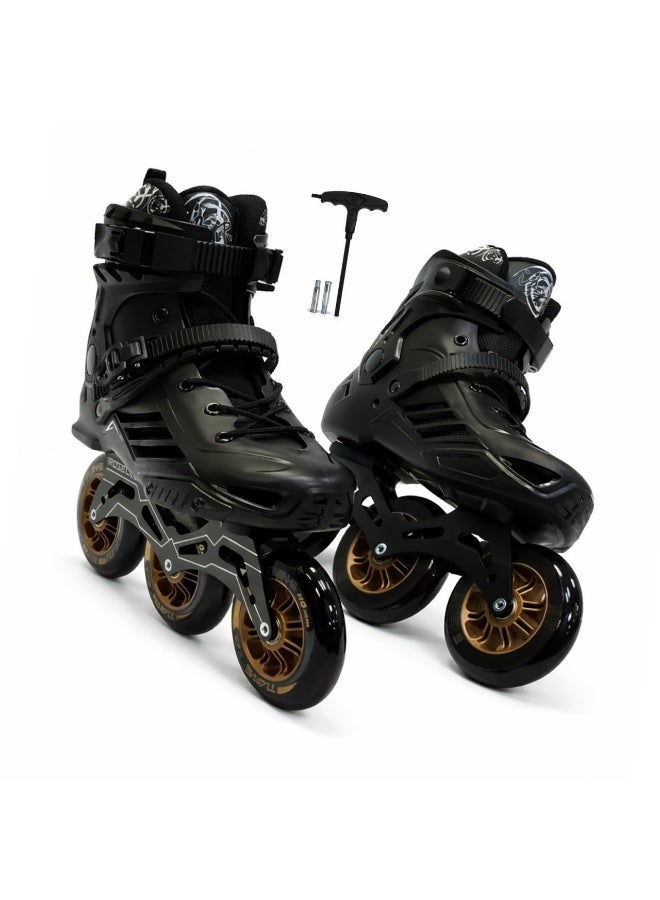 ROSELLE Professional Inline Skates with 3×110mm PU Wheels, ABEC-9 Bearings, Adjustable Buckle & Lace System, Durable Hard Shell Fitness Roller Skates for Adults - Image 4