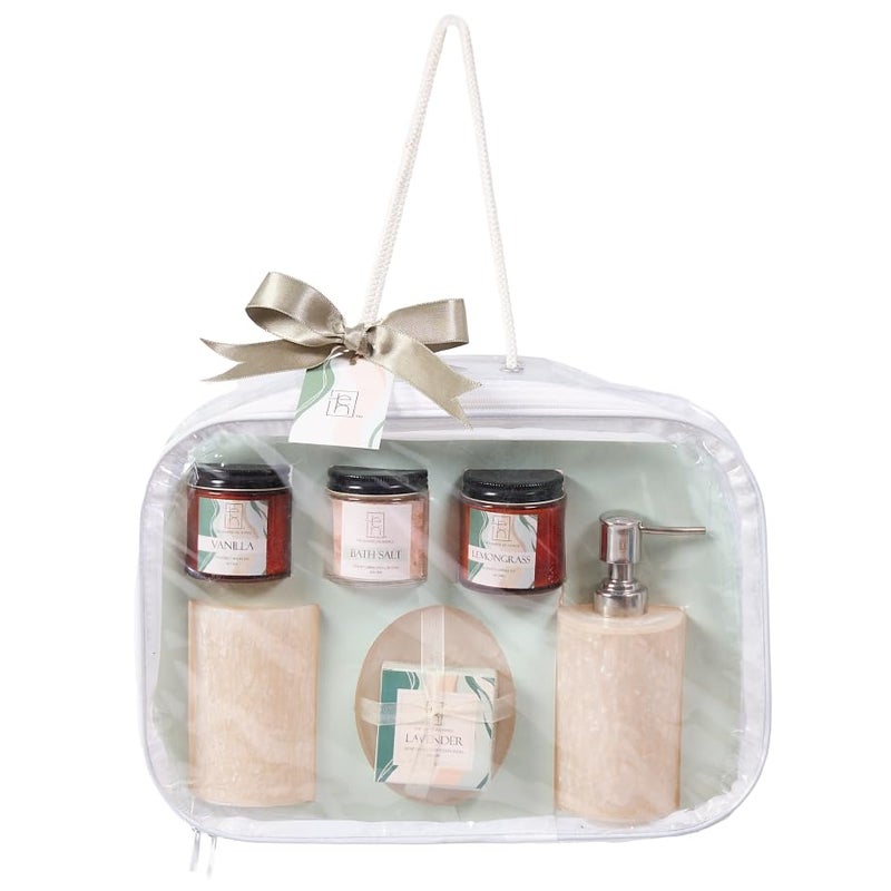 The Hamper Exchange Bath Dispenser Set Luxury Bathroom Accessories Set for a Modern Bath Experience Stylish Liquid Soap Dispenser and Toothbrush Holder Luxury Gift Accessory for Bathroom - Image 1