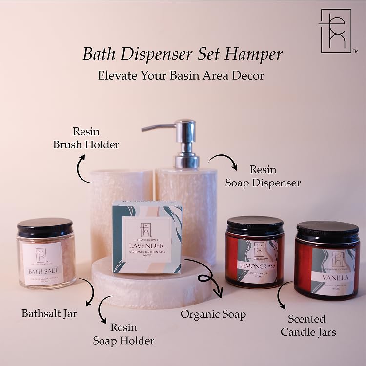 The Hamper Exchange Bath Dispenser Set Luxury Bathroom Accessories Set for a Modern Bath Experience Stylish Liquid Soap Dispenser and Toothbrush Holder Luxury Gift Accessory for Bathroom - Image 2