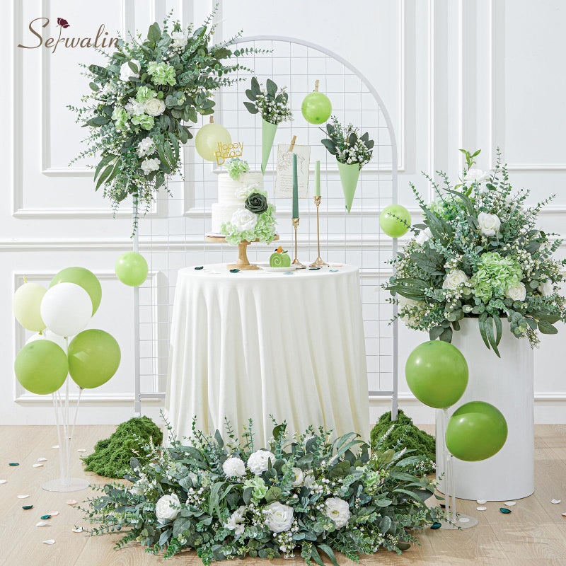 Serwalin 180 Pcs 7 Kinds Mixed Artificial Eucalyptus Greenery Stems Bulk, Baby Breath Flowers Artificial with Faux Leaves Picks for DIY Bouquets Wedding Floral Centerpieces Vase Table Home Decor - Image 3
