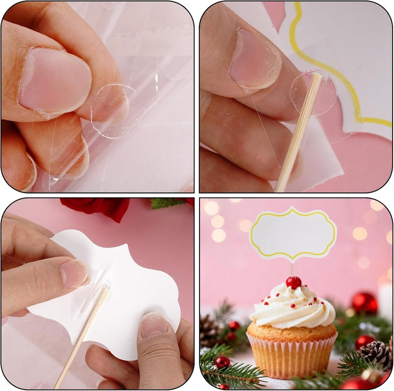 Rbenxia 50 Pieces Cheese Markers for Charcuterie Board Buffet, Food Labels Tags Blank, Toothpick Appetizer Signs, Chalkboard Cupcake Toppers Picks for Wedding Birthday Party Decor - Image 2