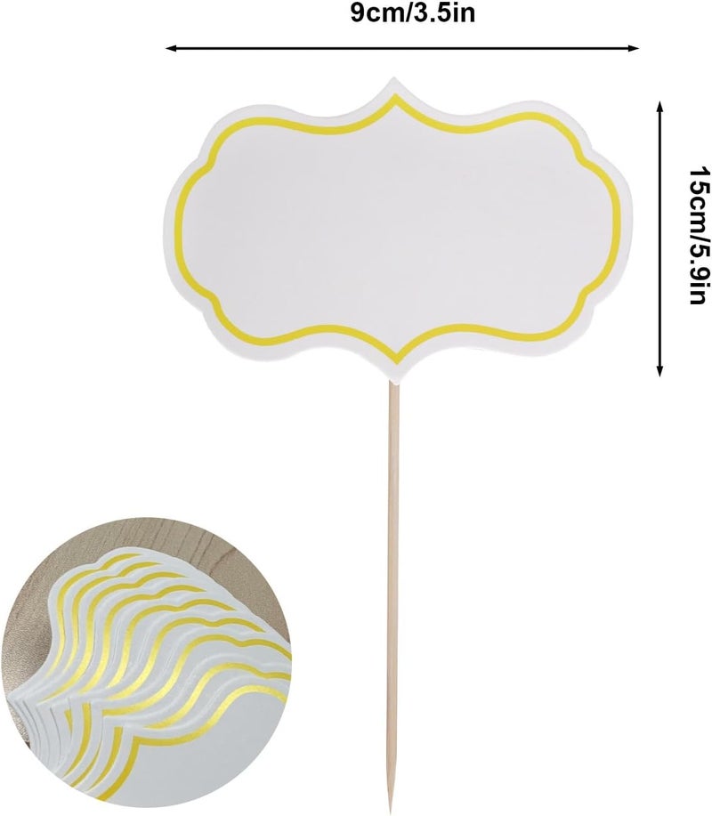 Rbenxia 50 Pieces Cheese Markers for Charcuterie Board Buffet, Food Labels Tags Blank, Toothpick Appetizer Signs, Chalkboard Cupcake Toppers Picks for Wedding Birthday Party Decor - Image 3