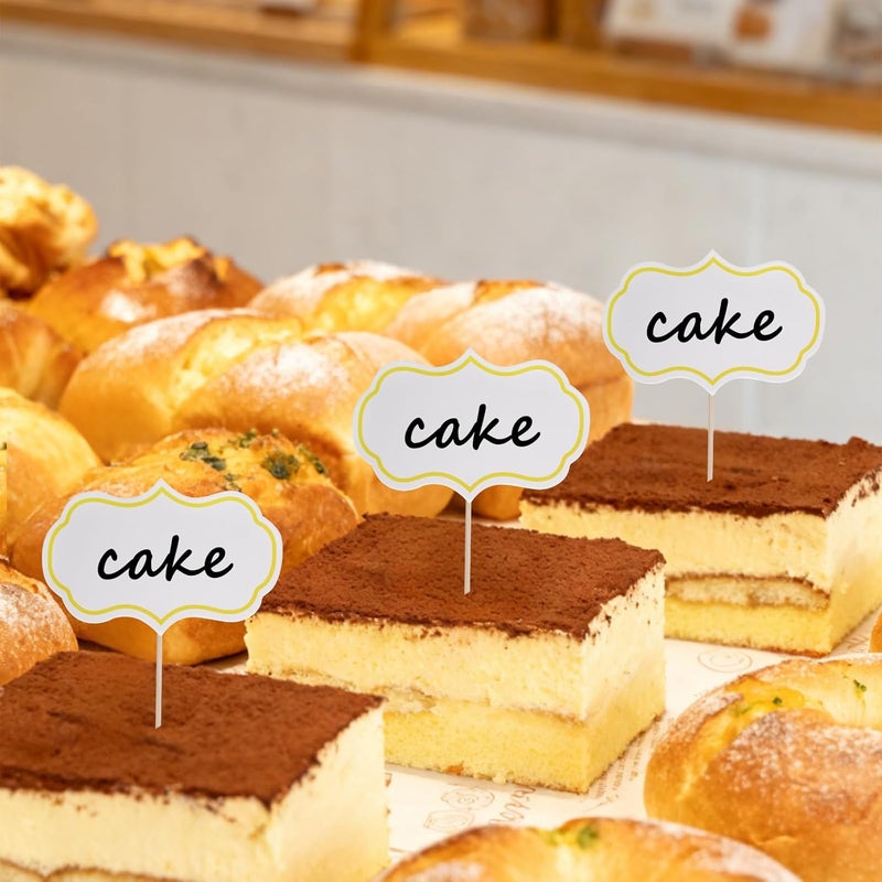 Rbenxia 50 Pieces Cheese Markers for Charcuterie Board Buffet, Food Labels Tags Blank, Toothpick Appetizer Signs, Chalkboard Cupcake Toppers Picks for Wedding Birthday Party Decor - Image 5