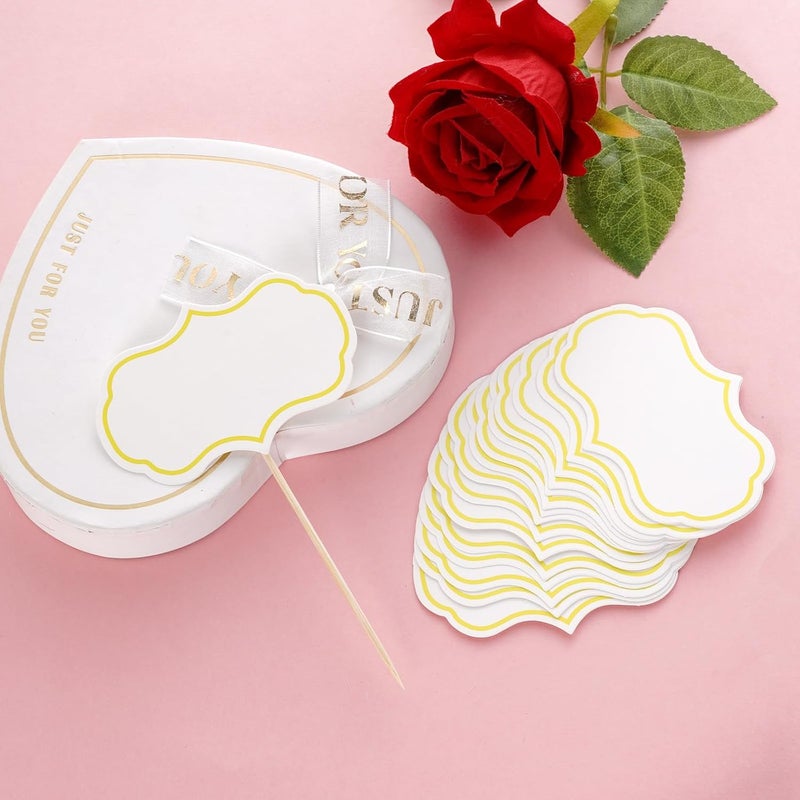 Rbenxia 50 Pieces Cheese Markers for Charcuterie Board Buffet, Food Labels Tags Blank, Toothpick Appetizer Signs, Chalkboard Cupcake Toppers Picks for Wedding Birthday Party Decor - Image 4