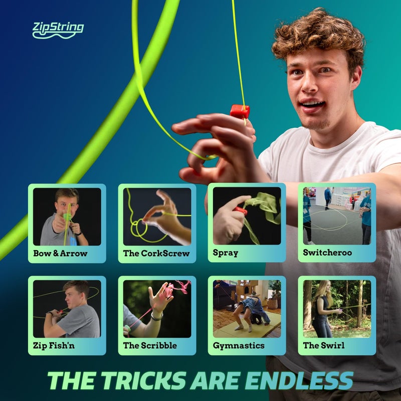 ZipString Original - As Seen on Shark Tank - Classic ZipString Rope Launcher Toy, Perfect for Kids & Adults - Fly a String Loop in The Air for Endless Tricks & Fun, Wonderment Awaits, Bodacious Blue - Image 5