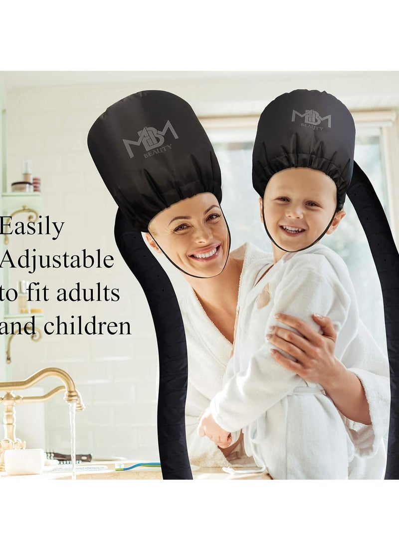 MBM Bonnet Hair Dryer Attachment-W/ 10 Silicone Hair Curlers-Extra Large Adjustable Soft Hooded Hair Dryer Bonnet With Extra Long Hose For Drying,Styling,Curling&Deep Conditioning Fits All Head&Hair Sizes  - Image 4