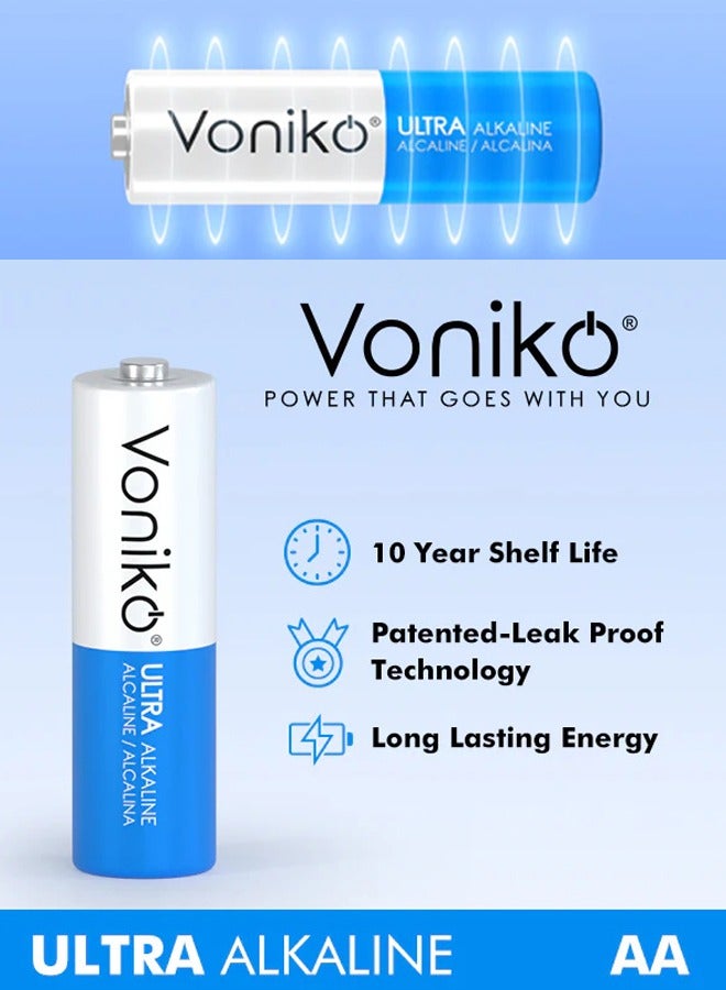 Voniko Alkaline Premium Grade AA Batteries 2 PC Pack  Double A Battery Ultra Alkaline, Long Lasting Power, Leakproof 1.5V 2900mAh -  Batteries 10 Year Shelf Life  - Image 3