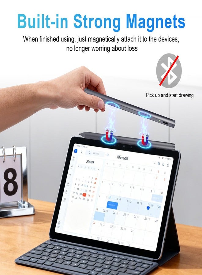 ايفاتش قلم EVACH USI 2.0 للأجهزة اللوحية Chromebook، مزود بخاصية الشحن السريع، وقلم مضاد لراحة اليد، متوافق مع أجهزة Chromebook مثل Acer Spin وASUS Flip وLenovo Duet/IdeaPad/Flex وAmazon Fire Max 11/Fire HD 10 وGoogle Pixel، باللون الرمادي. - Image 5