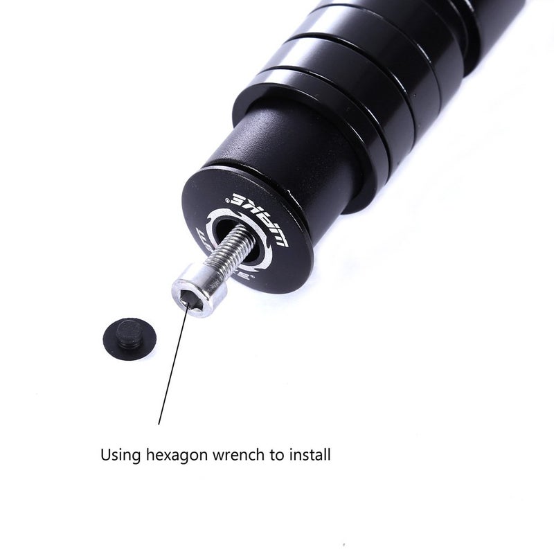 WAKE Bike Stem Riser Wake Bike Fork Stem Extender Bicycle Handlebar Raiser Head Up Adapter Suitable for Mountain Bike, Road Bike, MTB, BMX, Fixie (Aluminium Alloy, Adjustable, Black) - Image 5