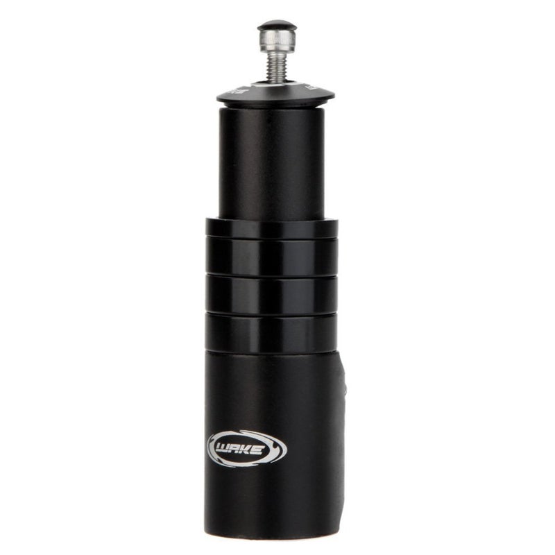 WAKE Bike Stem Riser Wake Bike Fork Stem Extender Bicycle Handlebar Raiser Head Up Adapter Suitable for Mountain Bike, Road Bike, MTB, BMX, Fixie (Aluminium Alloy, Adjustable, Black) - Image 1