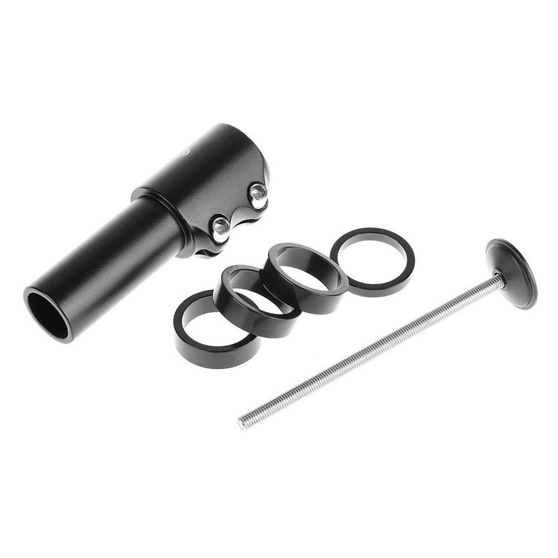 WAKE Bike Stem Riser Wake Bike Fork Stem Extender Bicycle Handlebar Raiser Head Up Adapter Suitable for Mountain Bike, Road Bike, MTB, BMX, Fixie (Aluminium Alloy, Adjustable, Black) - Image 3