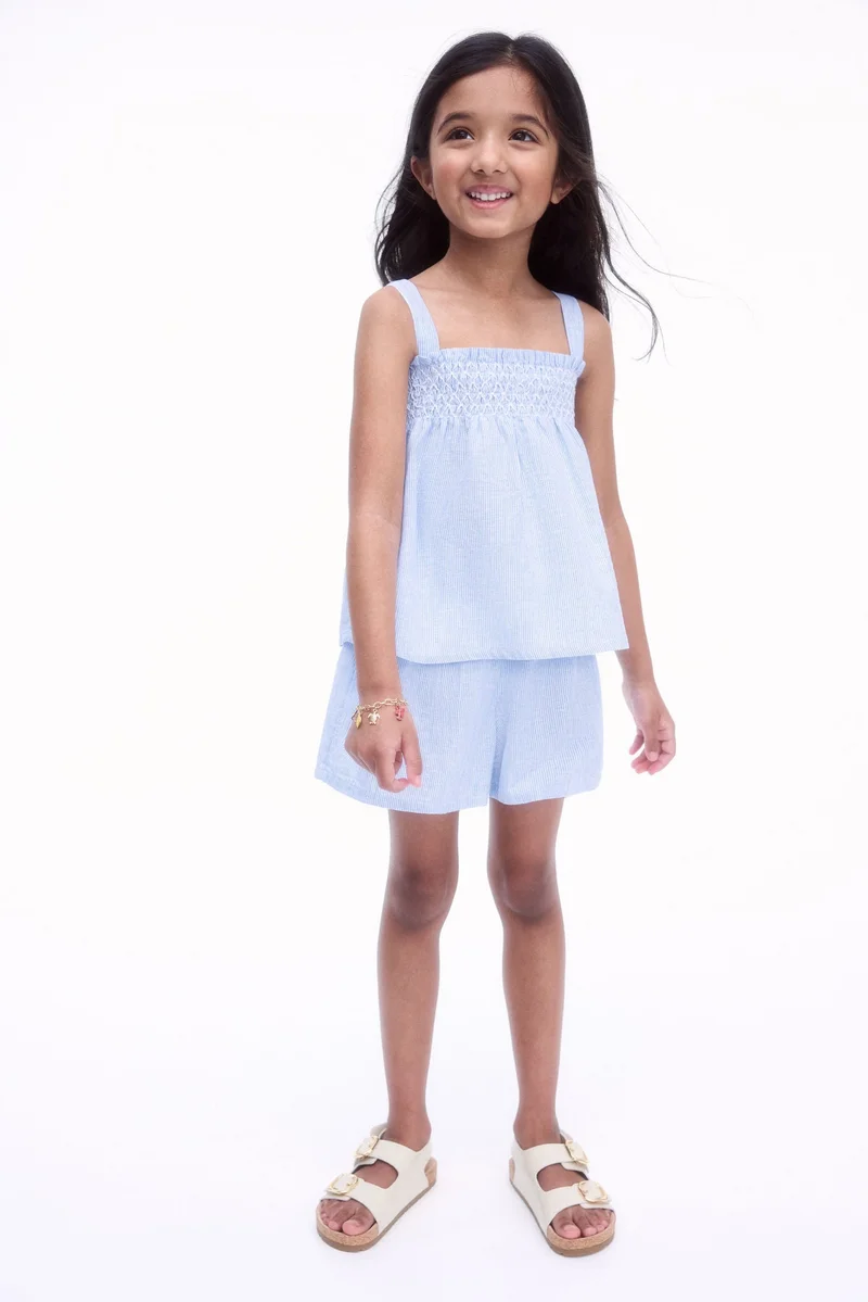 اتش اند ام طقم من قطعتين من مزيج الكتان