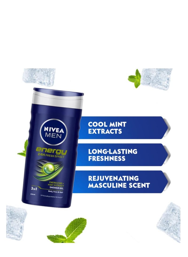 Nivea Pack Of 2 Nivea Energy Shower Gel 250ml - Image 3