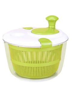 Salad Vegetable Dehydrator Salad Rotor with Handle – Manual Lettuce Washing & Drying Machine, Easy Water Drainage, Green – Ideal for Washing, Drying & Preparing Fresh Greens, Vegetables, and Fruits